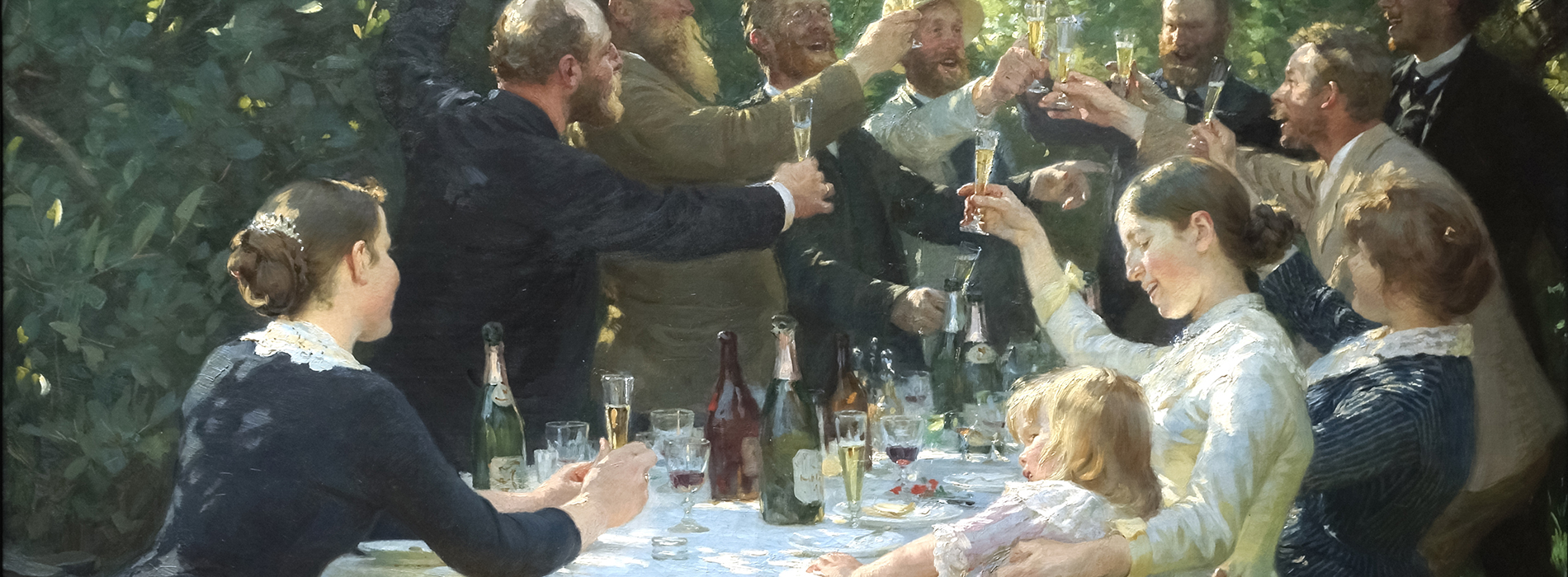Convivial eating. Hipp hipp hurra Painting by Peder Severin Krøyer